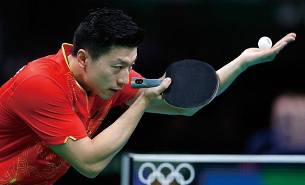 epa05483381 CAPTION CORRECTION epa05483270 - epa05483269 - epa05483268 - epa05483271 CORRECTING ID  Ma Long of China in action against Liam Pitchford of Great Britain during men's team quarterfinal game of the Rio 2016 Olympic Games Table Tennis events at the Riocentro in Rio de Janeiro, Brazil, 14 August 2016.   prior to the Rio 2016 Olympic Games in Rio de Janeiro, Brazil, XX August 2016.  EPA/JEON HEON-KYUN